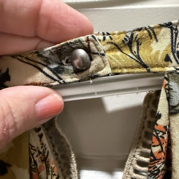 Umgee USA Boho Floral Peasant Blouse Womens Large Crochet Neck Tunic 3/4 Sleeve - Picture 6 of 11